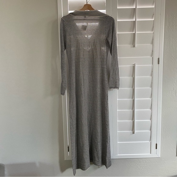 A New Day NWT Black and White Striped Lined M Collared Sweater Dress - Picture 2 of 7